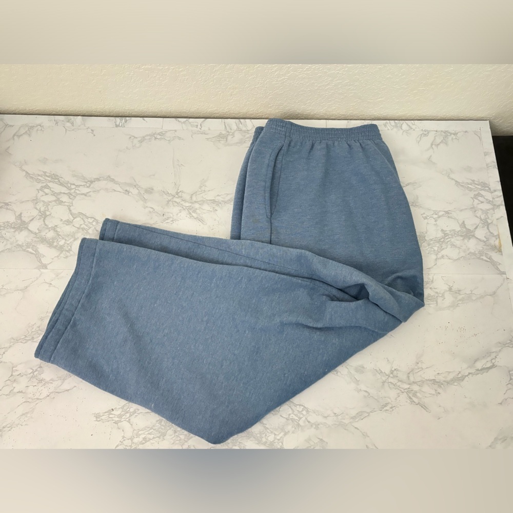 Basic Editions Sweatpants With Elastisized Waist Size XL Blue Vtg Stetch F1 - Picture 1 of 5